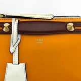 Fendi 2way visor way orange white brown 8BL145 leather FENDI shoulder bag handbag pochette studs ladies