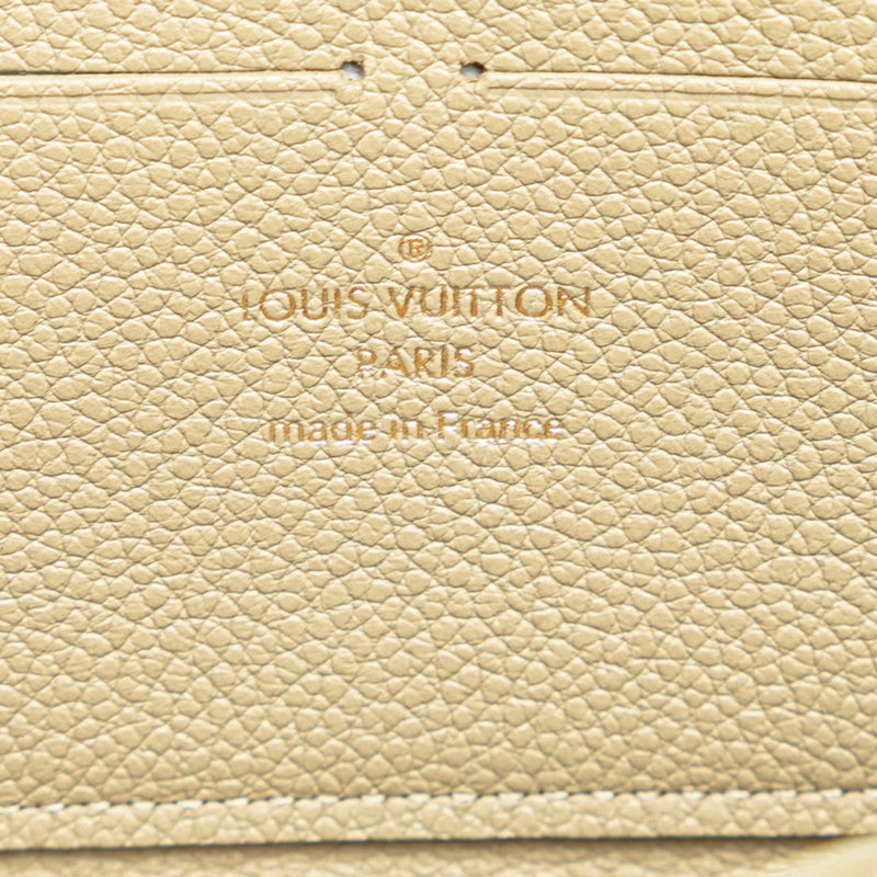 Louis Vuitton Bicolor Monogram Empreinte Portefeuille Clemence Round Long Wallet M82478 Creme Beige Calf Leather Women's LOUIS VUITTON