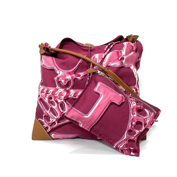 Hermes Bag Silky City PM Pink Shoulder Crossbody Square Flat Ladies Silk x Vau Balenia Leather HERMES