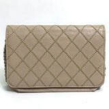 Chanel CC Mark Bag Chain Wallet Shoulder Bag Long Wallet Beige SilverHardware