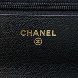 Chanel Chain Wallet Matelasse Coco Mark Patent CHANEL Black