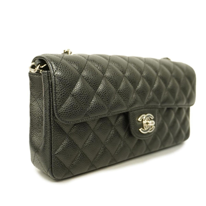 Chanel Shoulder Bag Matelasse Chain Caviar Skin Black Ladies