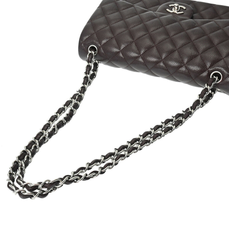 CHANEL Chanel Matelasse Chain Shoulder Double Flap 30cm Purple A58600 Women's Caviar Skin Bag