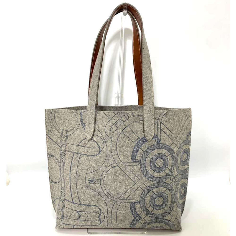 Hermes Bag Karimi MM Grey Tote for Women and Men, Felt x Leather, HERMES