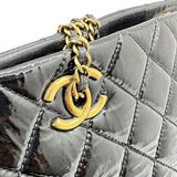 CHANEL Chanel Chain Shoulder Bag Patent Enamel Black Coco Mark CC Handbag Style Women's