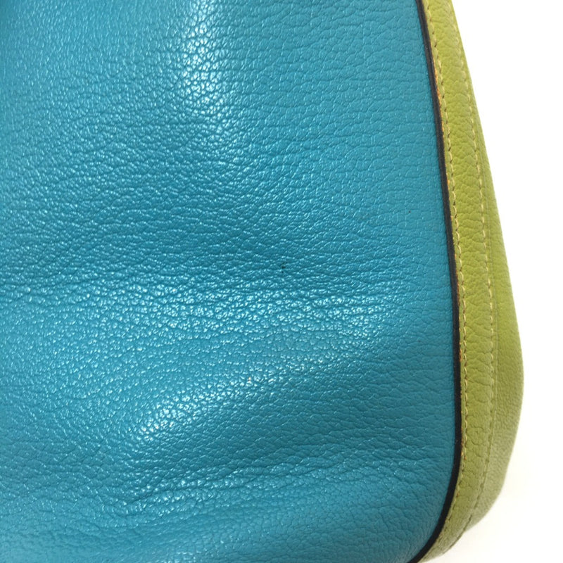 Hermes Handbag Bag Tote Bag Hand Bag Turquoise x Anise Green Green x blue SilverHardware