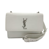 Saint Laurent shoulder bag leather white silver women's z1922