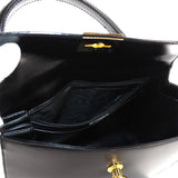 CELINE Handbag Leather Black Gold Hardware Hand Bag