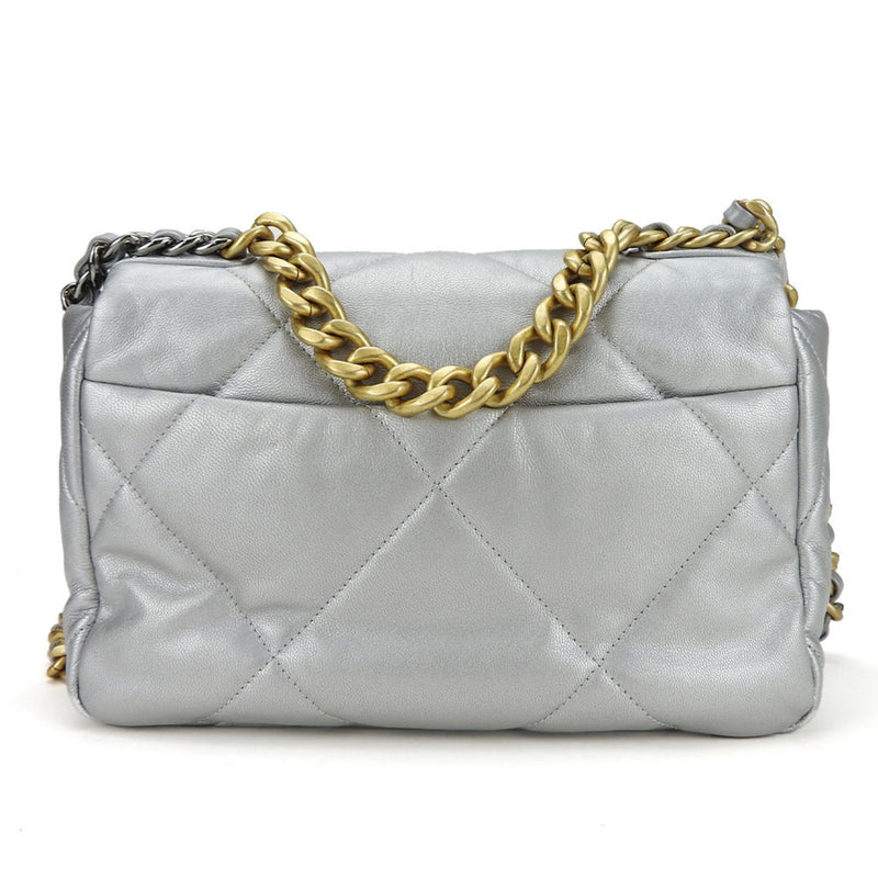 Chanel Shoulder Bag 19 AS1160 Leather Silver Chain 30 Series Women's CHANEL