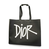 Christian Dior Tote Bag Shawn Stussy Leather Black Women's