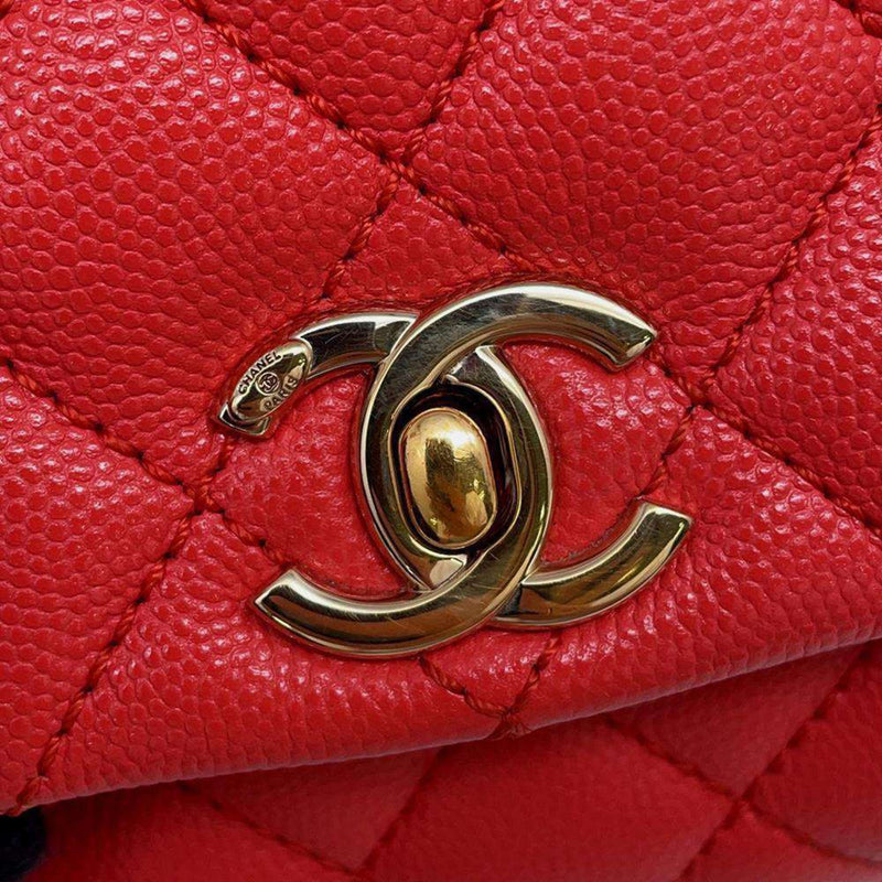 Chanel handbag Coco mark Matelasse caviar skin AS2215 2way shoulder handle