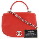 CHANEL Chanel Chain Shoulder Matelasse 2WAY Calf Red Ladies Bag