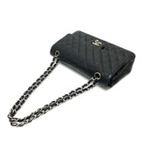 Chanel A01112 Double Chain W flap Shoulder Bag SVHardware Black Wine Red/SilverHardware