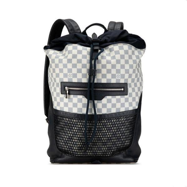 Louis Vuitton Damier Chrono Matchpoint Backpack N40018 Navy White PVC Nylon Leather Men's LOUIS VUITTON