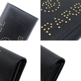 CHANEL Studded Long Wallet Caviar Skin Women's