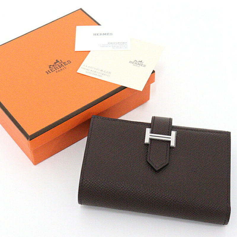 Hermes Bearn combination Verso tri-fold wallet H buckle U stamp brown x blue