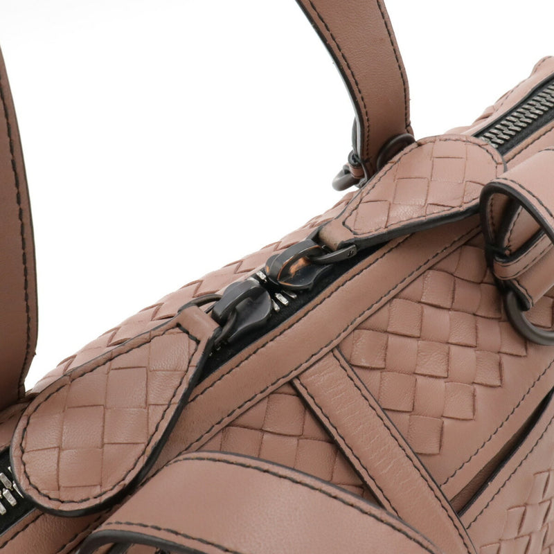 BOTTEGA VENETA Bottega Veneta Intrecciato Tamboura Handbag Shoulder Bag Leather Pink Beige 535263