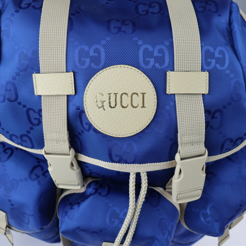 GUCCI Gucci Backpack Daypack 626160 GG Nylon Leather Blue Beige Silver Hardware Japan Limited Color