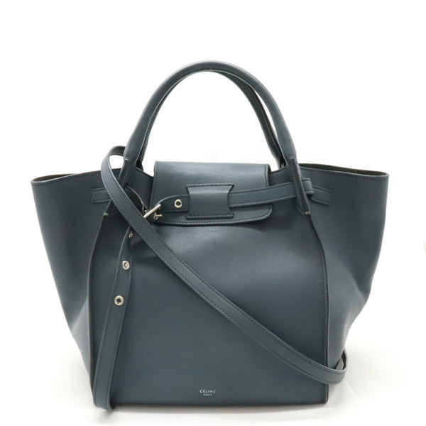 CELINE Big Bag Small Handbag Shoulder Leather Blue Gray 183313