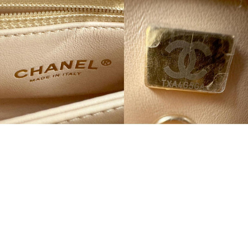 CHANEL Handbag Shoulder Bag Coco Handle XXS Caviar Skin Leather White Gold Women's z1850