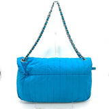 Chanel Bag Mademoiselle Chain Shoulder 30 Blue Double Horizontal Women's Nylon CHANEL