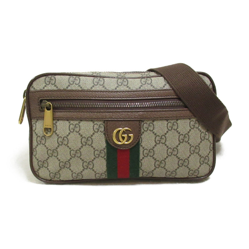 GUCCI GG Supreme Waist Bag Body Bag Beige PVC coated canvas 574796