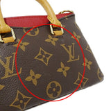 Louis Vuitton LOUIS VUITTON Bag Women's Shoulder 2way Nanopallas Cerise M61254 Brown Red Compact Micro