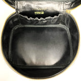 CHANEL Bicolor Vanity Bag, Cosmetic Pouch, Coco Mark, Black, Lambskin, Leather, Women's