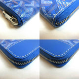 Goyard Wallet Matignon Zip GM Henry Bone Coated Canvas x Leather Blue GOYARD