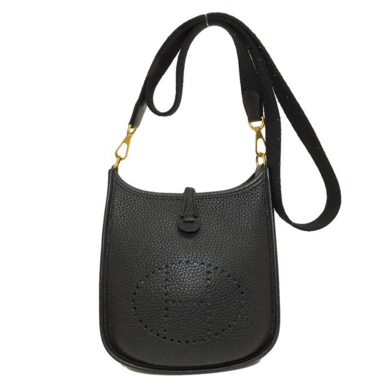 Hermes Evelyn TPM Black Shoulder Bag Taurillon Women's