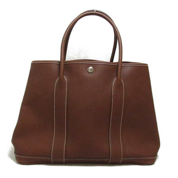 HERMES Garden Party PM Tote Bag Brown Negonda leather leather