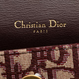 Christian Dior Dior Trotter Saddle Shoulder Waist Bag Bordeaux Wine Red Canvas Leather Women's