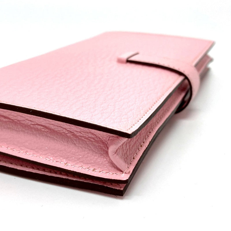 Hermes HHardware Machi has Long Wallet Rose cherry pink SilverHardware