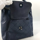 Chanel Shoulder 3WAY Drawstring Handbag Chain Bag Shoulder Bag blue