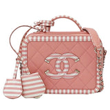 Chanel CHANEL Bag CC Filigree Women's Shoulder Handbag 2way Grained Calfskin Pink White Chain