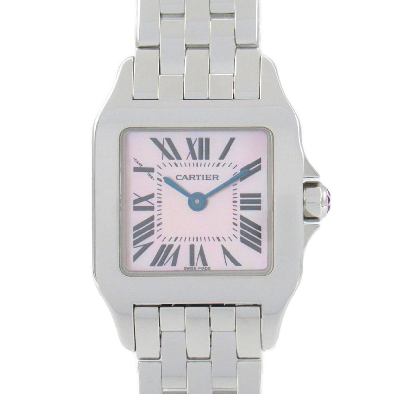 Cartier Santos de SM Watch Stainless Steel Ladies Pink Shell W25075Z5