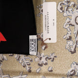 Hermes Carré 90 Neige d'antan Last Year's Snow Silk Black Beige Scarf Muffler 0087HERMES