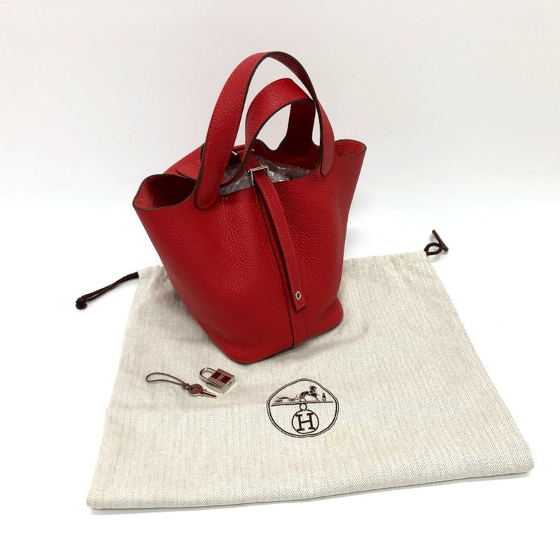 Hermes Bag Tote Bag Hand Bag RedBased SilverHardware