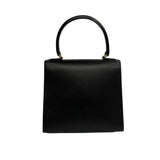 CELINE Vintage Logo Ring Metal Fittings Calf Leather Genuine 2way Handbag Shoulder Bag Black Red Lining