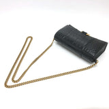 Balenciaga 656050 B logo Chain wallet Shoulder Bag Black GoldHardware