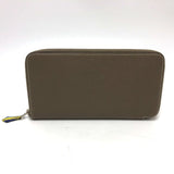 Hermes Zip Around Long Wallet Etoupe Gray Based