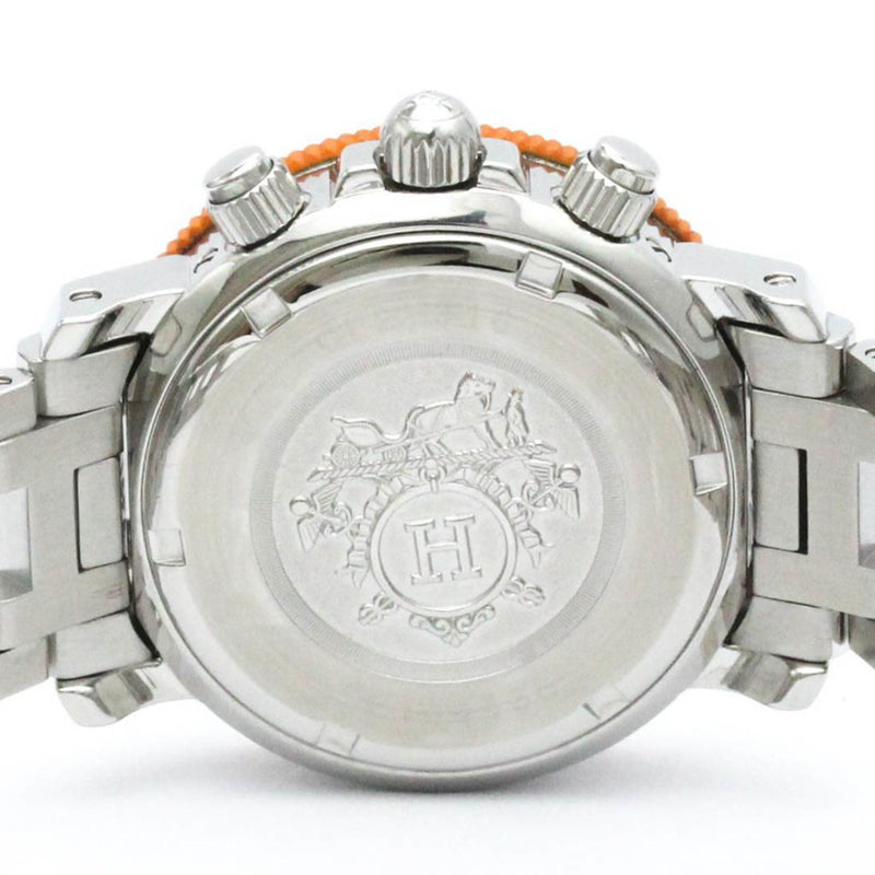 Polished HERMES Clipper Diver Chronograph Quartz Ladies Watch CL2.316 BF563966