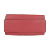 HERMES Hermes Passan Long Wallet Ever Color Rouge Grena Red Bifold X Engraved