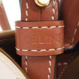 CELINE Vertical Cabas 2way Shoulder Bag White Brown PVC coated canvas