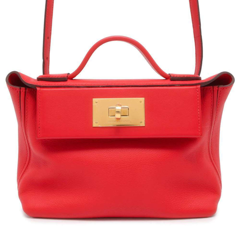 Hermes 24 Sac Vinquatre Rouge Tomato Evercolor Swift Y Stamp 2way Shoulder