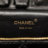 Chanel Matelasse Coco Mark Chain Vanity Bag Makeup Box Black Lambskin Women's CHANEL