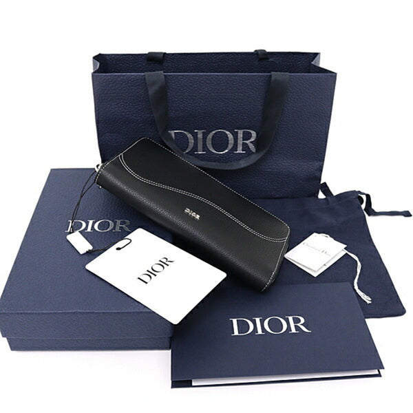 Christian Dior Dior Saddle Long Zip Wallet Round 2ADBC315YKK Black