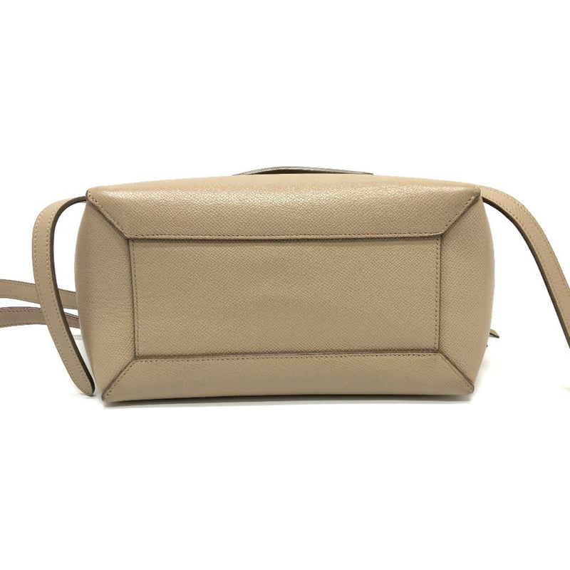 CELINE 189153 Belt Bag Micro Shoulder Handbag Leather Women's Beige