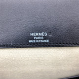 HERMES Backpack Flash Evergrain Leather Black