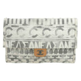 CHANEL Clutch Bag Coco Mark Canvas Off-White/Grey Women's e58542g